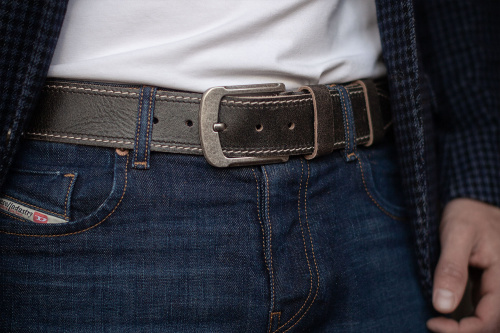 Ремень джинсовый широкий, 45 мм., нат. кожа быка, DРМ-КД-45-00132 фото фото 6
